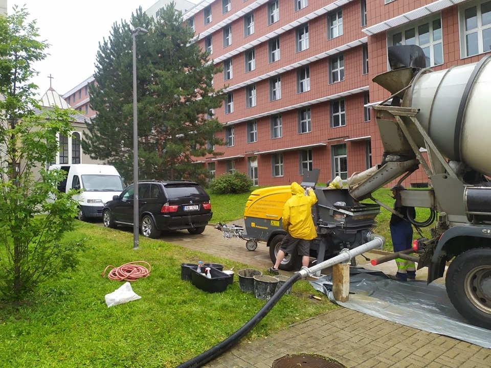 Čerpání betonu, putzmeister, doprava betonu, anhydrit