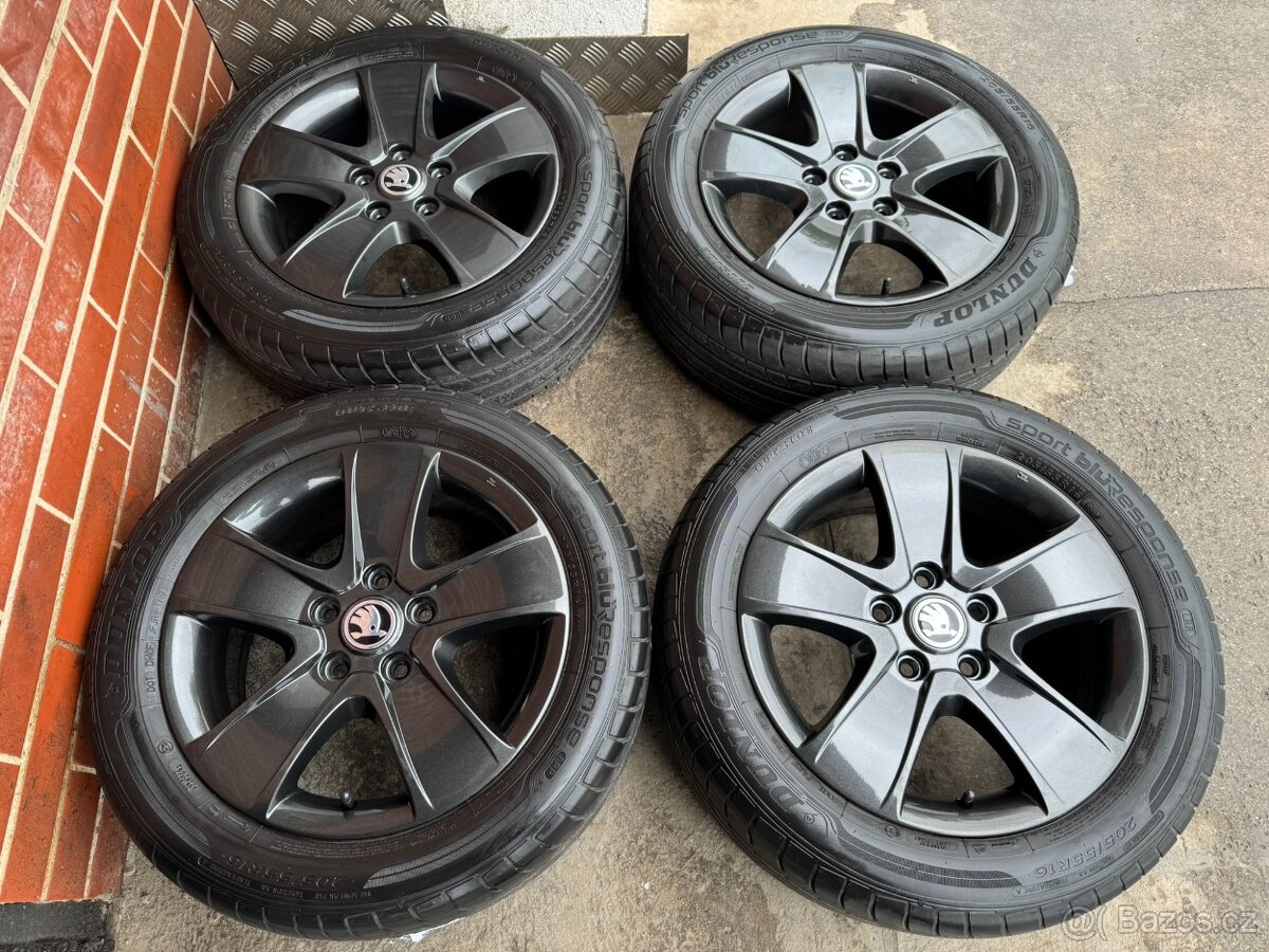 Alu 16" 5x112, Škoda "Crateris Atracit " pneu 70% , TOP