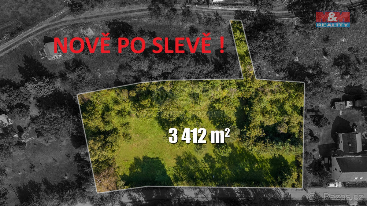 Prodej pozemku k bydlení, 3412 m², Žandov - Radeč