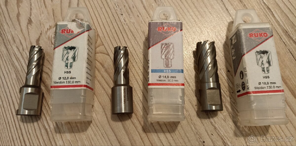Jádrové vrtáky Ruko 12, 14 a 18 mm - nové