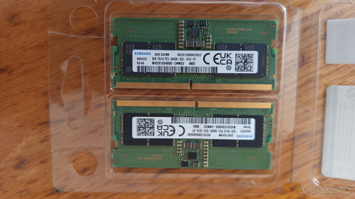 16GB (8x2) DDR5 5600 Samsung RAMka , pro notebooky
