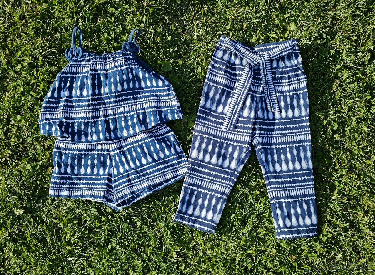 Set krátký overal a lehké kalhoty F&F vel.92(18-24m)