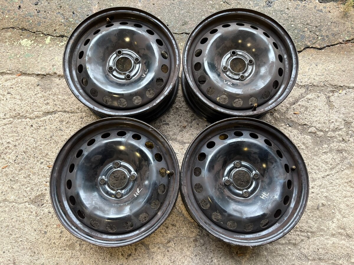 4 ks plechových disků Renault, Dacia 15" 4x100 6,5J et45