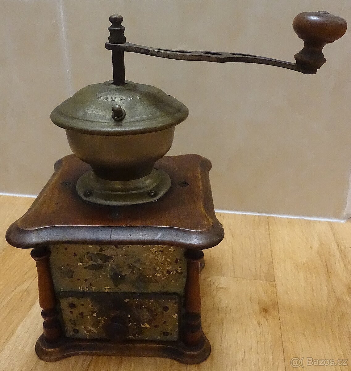 Starožitný mlýnek na kávu – LEINBROCK’S PATENT, kolem 1900
