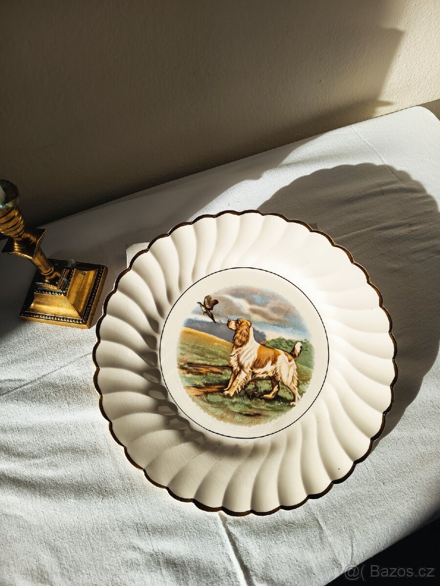 Starožitný anglický lovecký talíř Myott