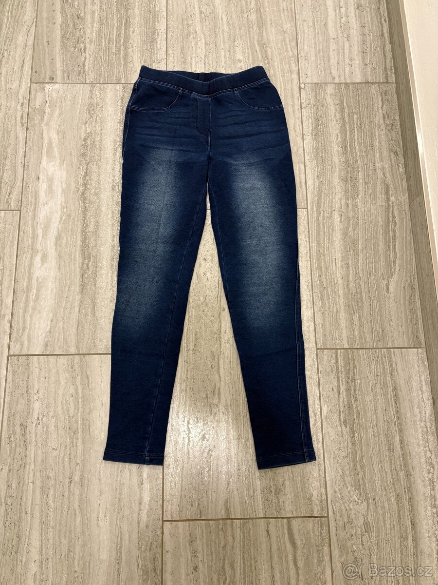 Kalhoty dívčí tmavě modré elastické