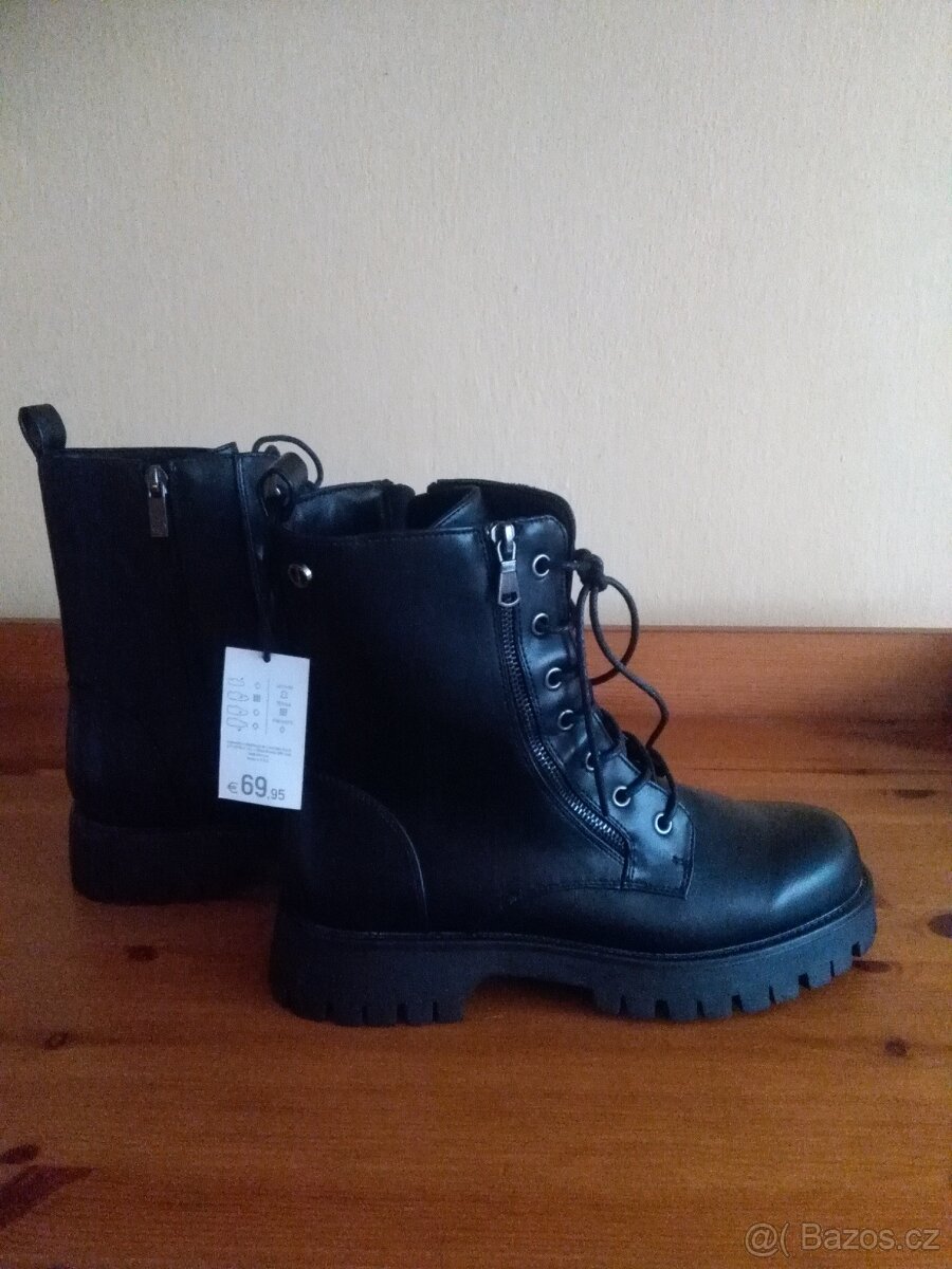 Nové kožené kotníkové boty