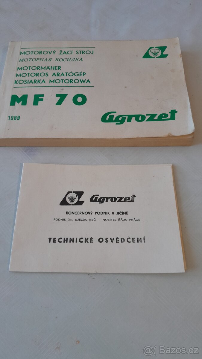 MF 70 (Technické osvědčení)