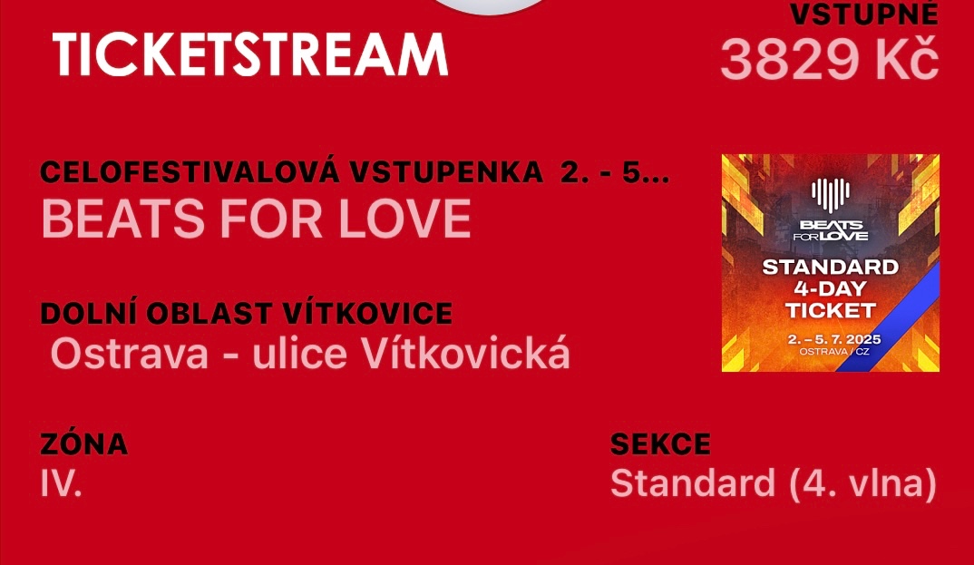 Beats for love 4 denní ticket