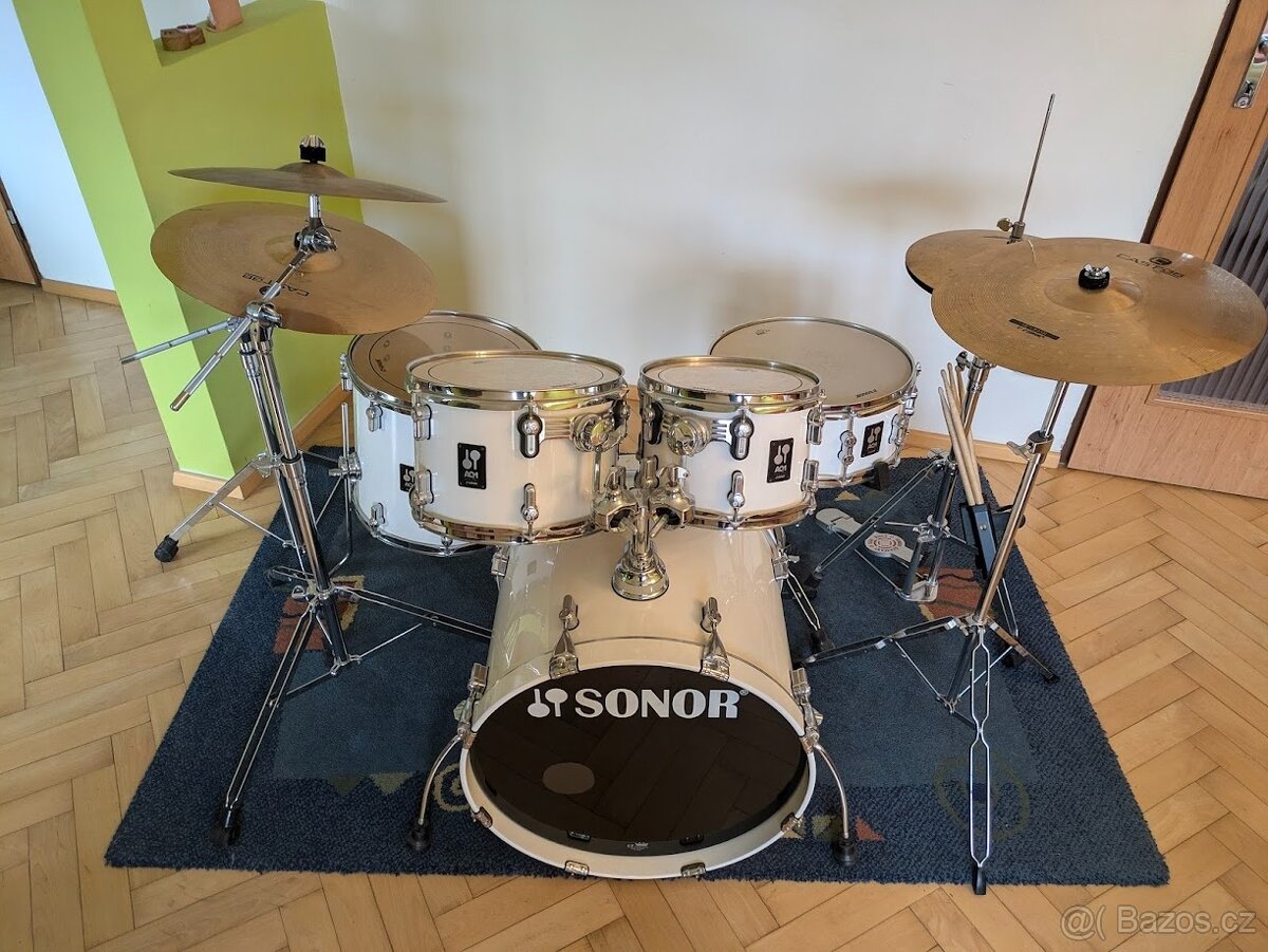 SONOR AQ1 Studio Shell Set Piano White + hardware