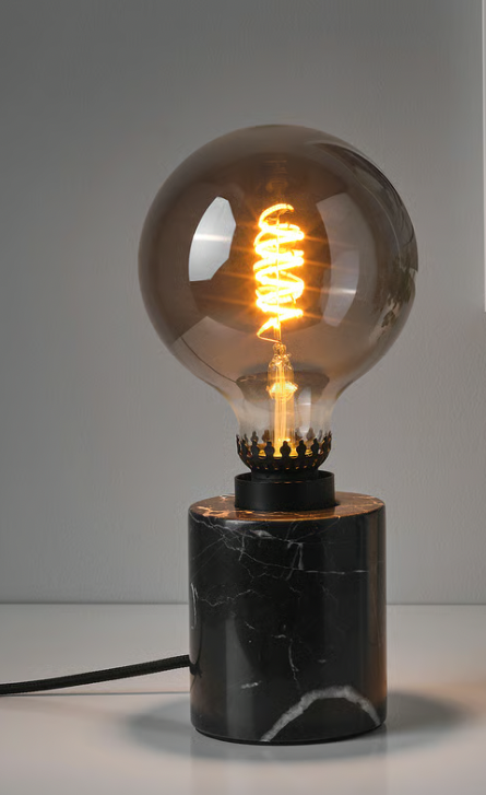 IKEA MARKFROST stolní lampa mramor černá