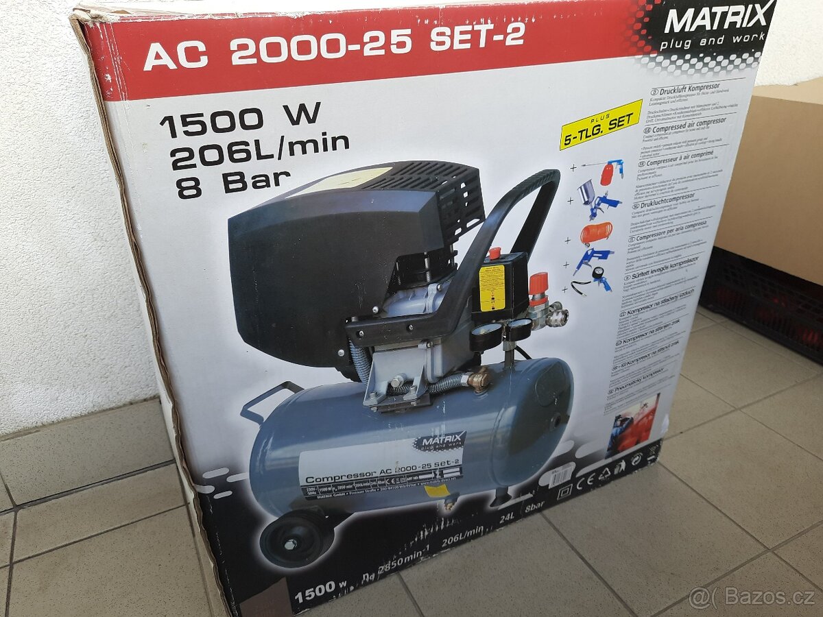 Kompresor 24 l, tlak 8 bar