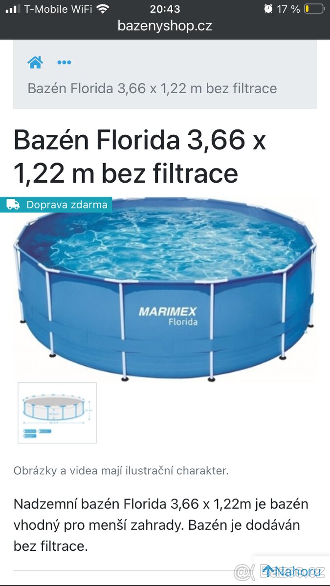 Bazén s kompletnim příslušenstvím