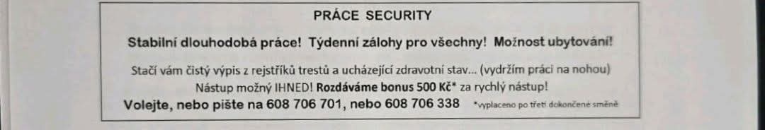 Ostraha v butiku v Praze