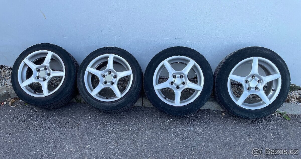 Prodám alu kola 5x100,7Jx15,ET35 s letními pneu