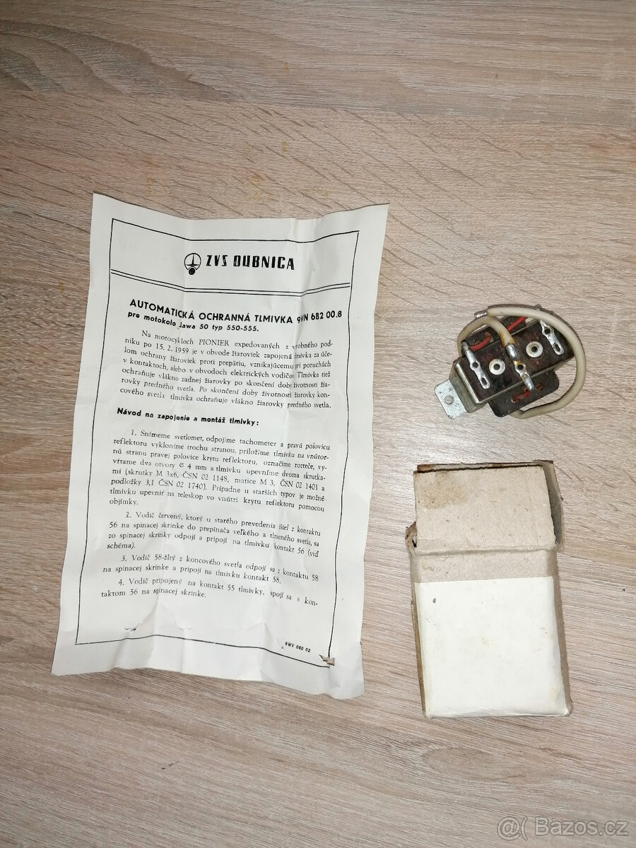 Tlumivka Jawa 550, 555 uloženka.