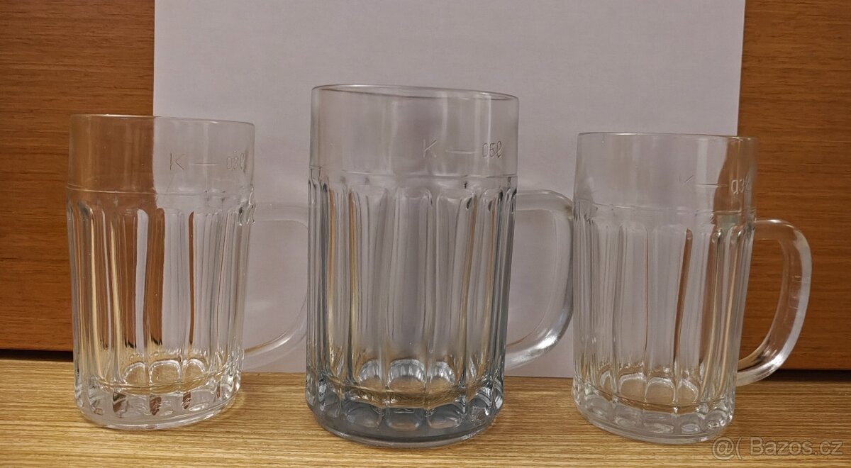 Prodám pivní sklenice retro, vzor Brabec