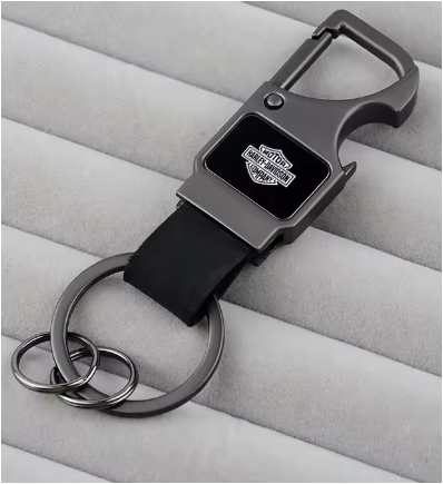 Klíčenka Harley Davidson kov a kůže