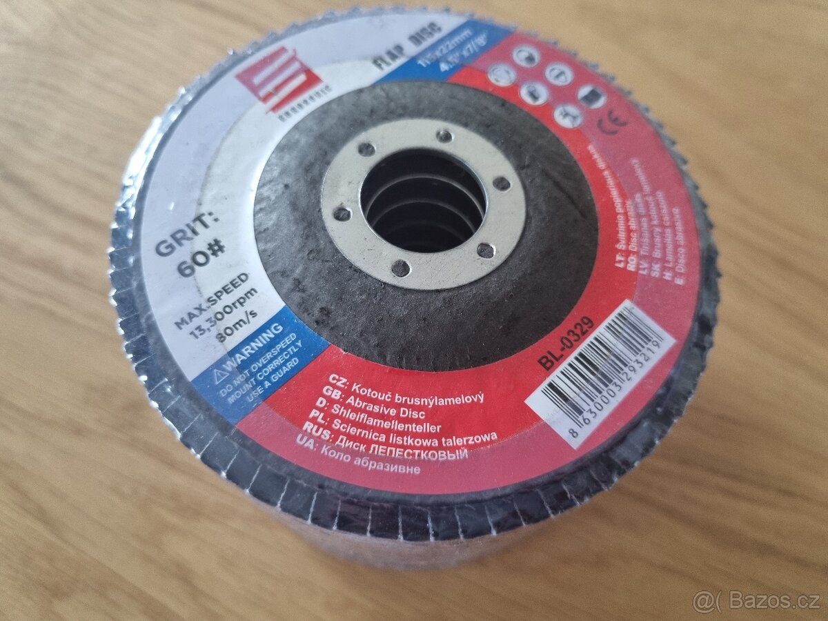 50x lamelový brusný kotouč 115x22mm - hrubost 60