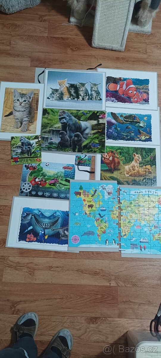 Puzzle Nemo, mapa světa, 3D gorily