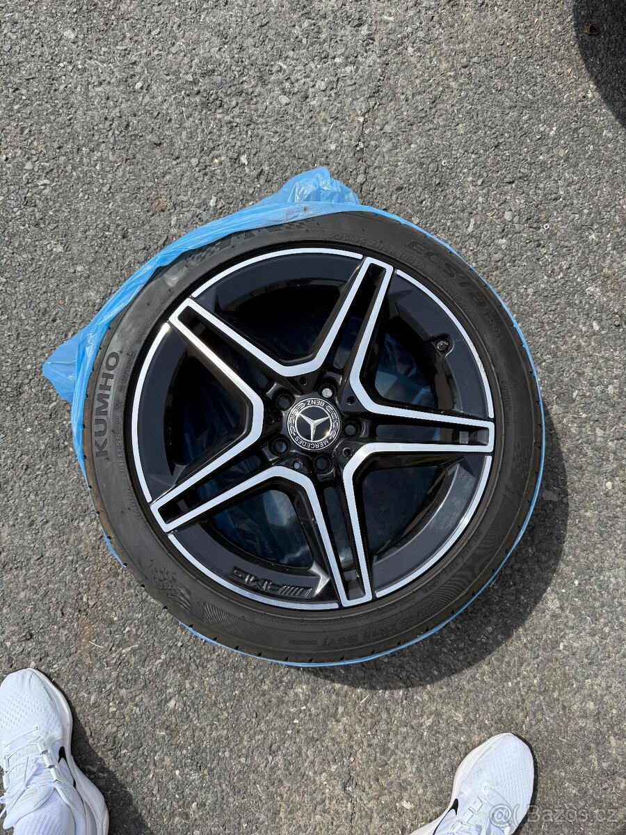 Alu kola 5x112 R18 + zánovní letní pneu, TPMS