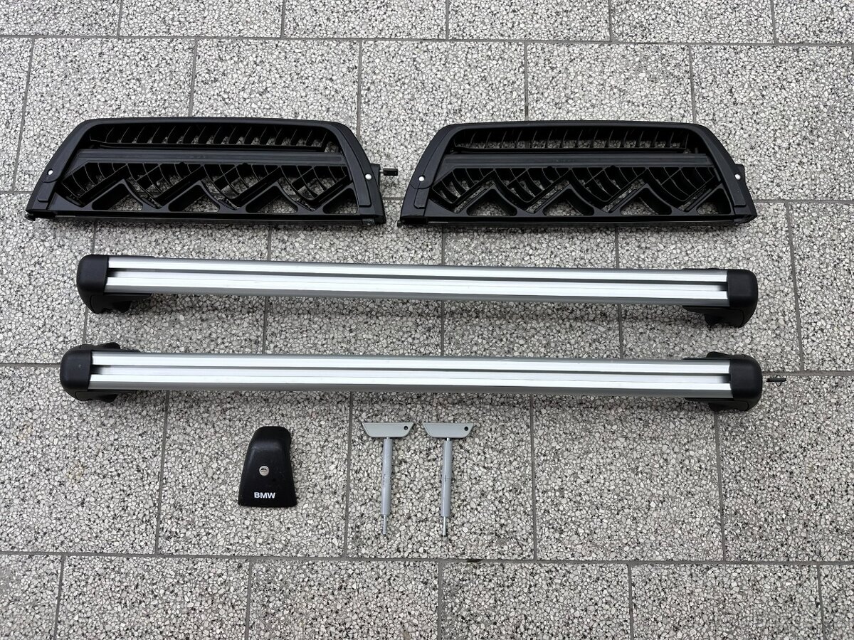 Prodam originalni pricniky+drzaky lyzi a snowboardu BMW E91