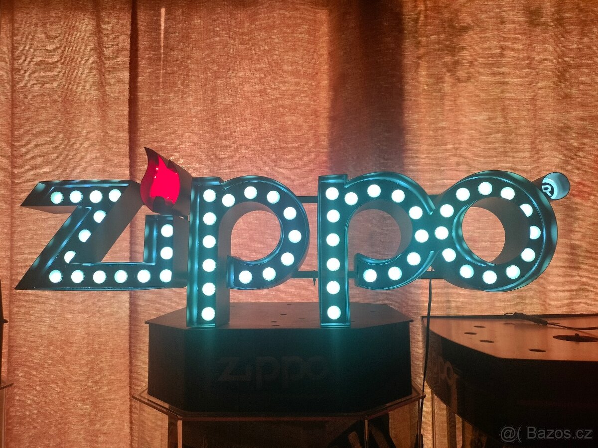 Zippo led neon reklama světlo lampička originál , kovová