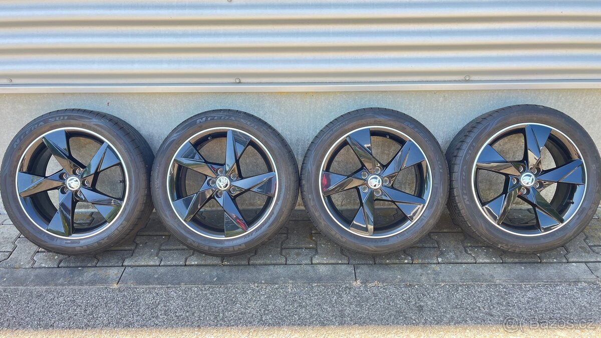 Alu kola 5x100 R17 Letni pneu 205/50/17