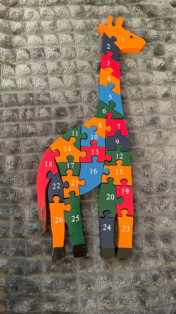 Vzdělávací puzzle dřevěné - žirafa