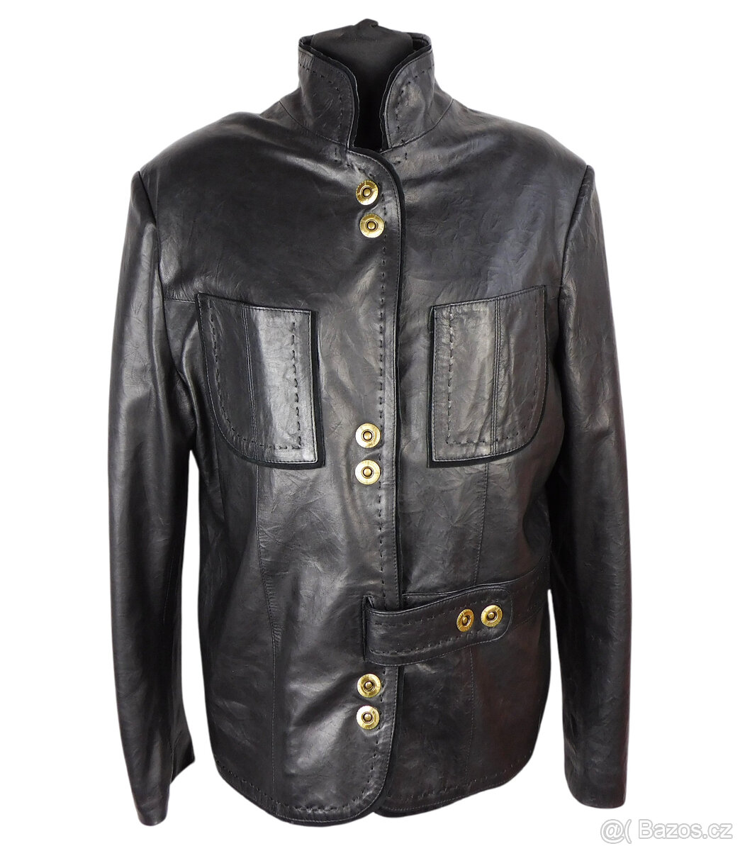 Kožená měkká dámská černá bunda DERI vel. L