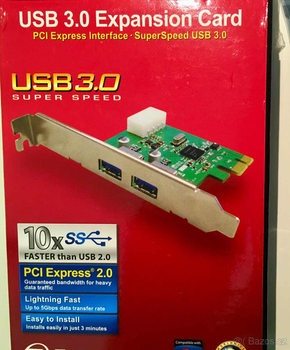 pci express usb 3.0 expansion card - 2x usb 3.0
