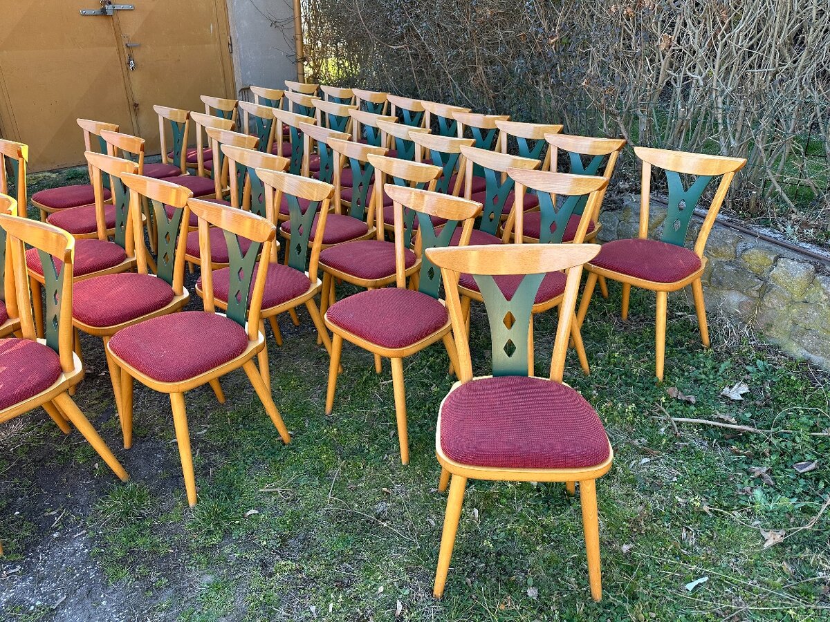 42ks PEVNÉ stylové GASTRO židle z tvrdého dřeva