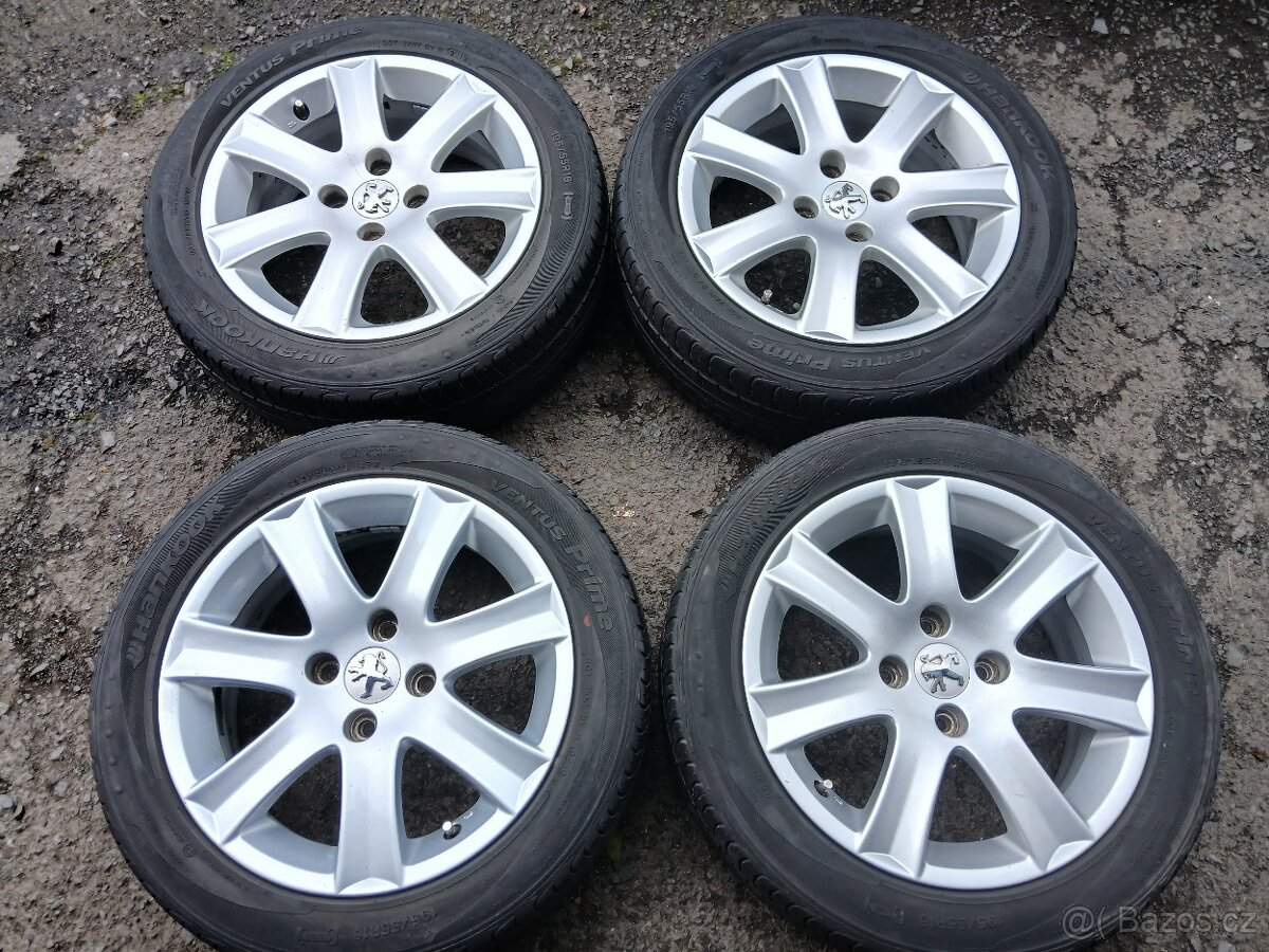 Prodám sadu Orig ALU kol Peugeot 195/55R16 letní