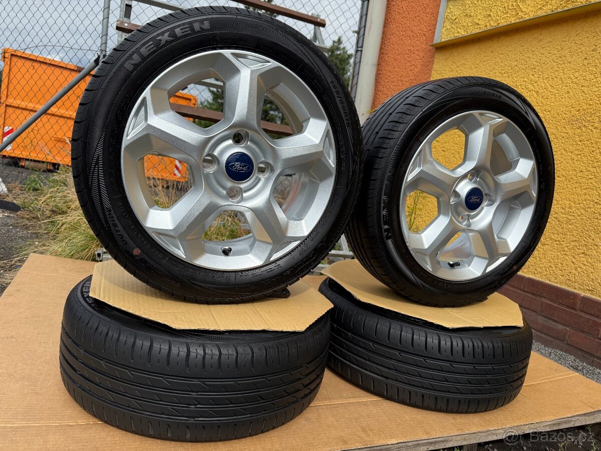 Alu kola 4x108 r15 Ford Fiesta + zánovní pneu 195/50/15