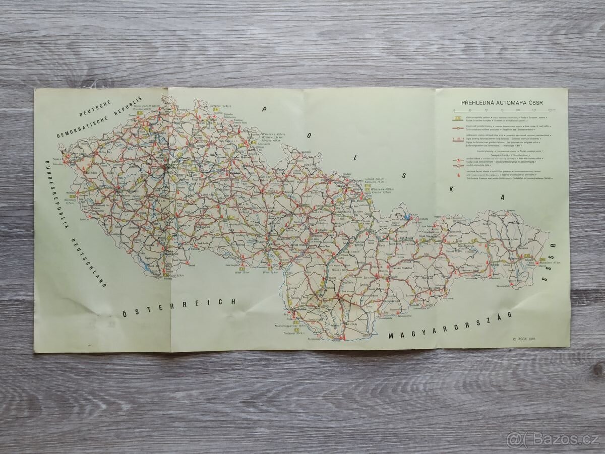 Přehledná Automapa ČSSR 1965