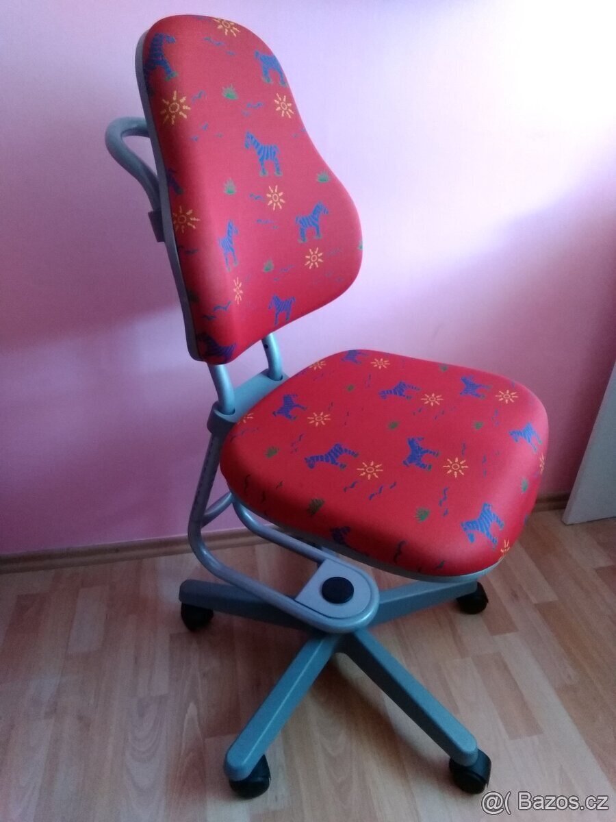 Rostoucí značková židle červená zebry modré pro kluky i holk