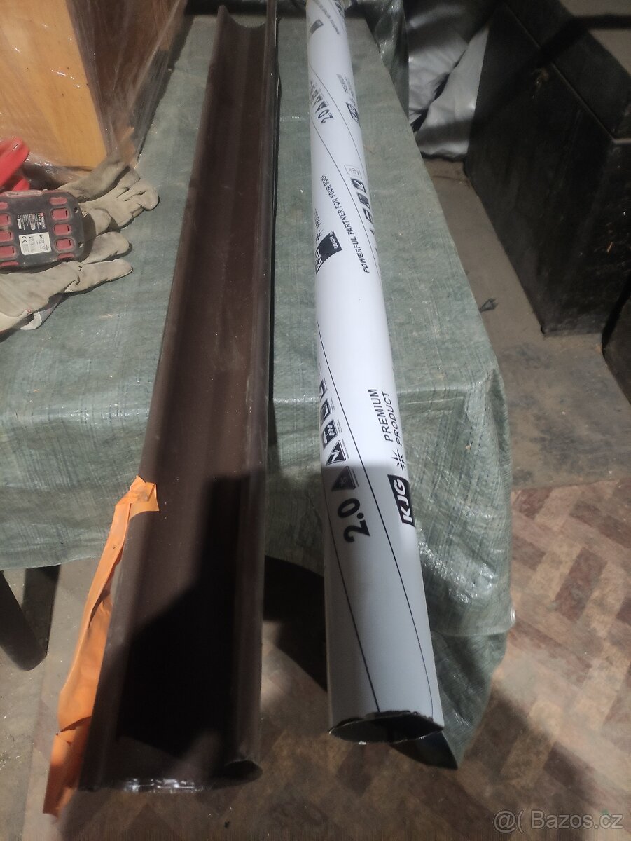 Okap 120mm a okapový svod PR.80mm Hnědý