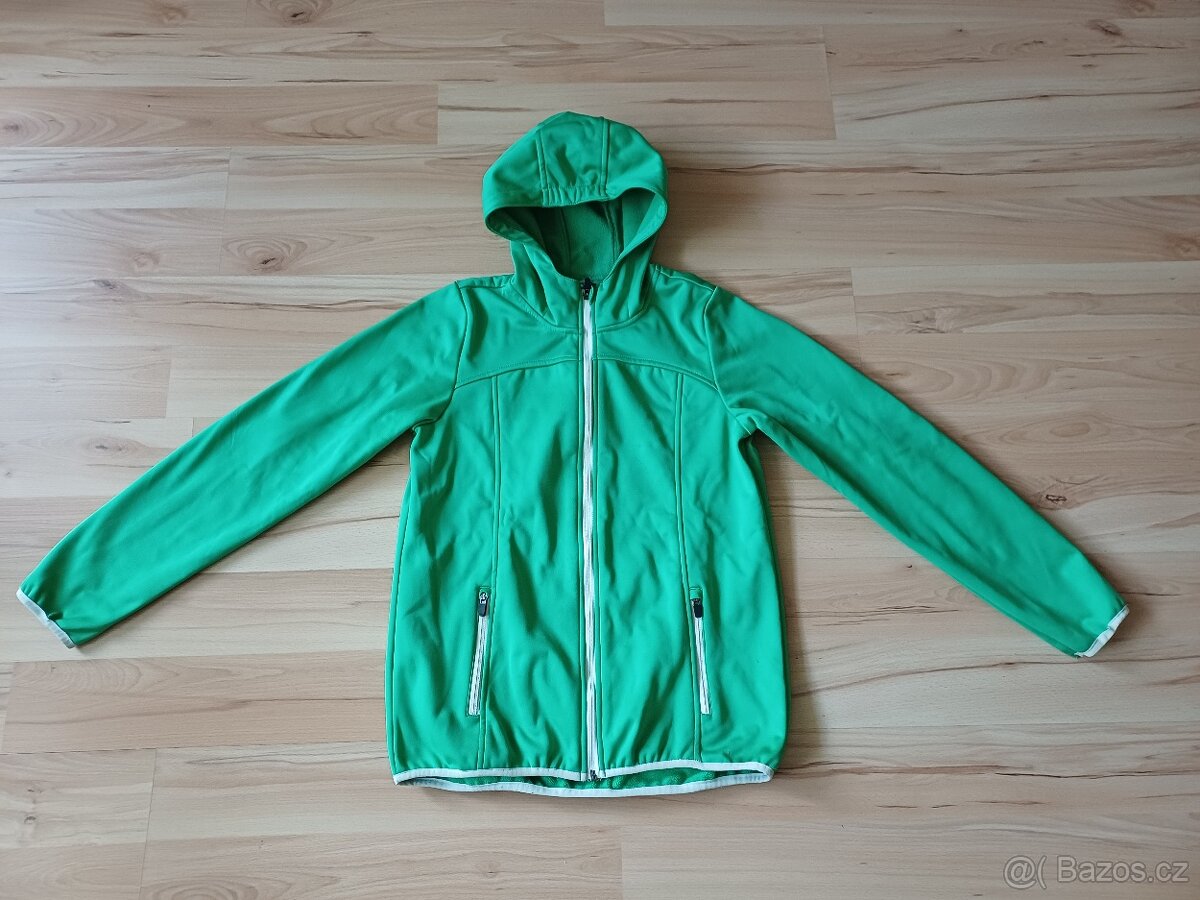 Zelená softshell bunda, vel.S, 164/170