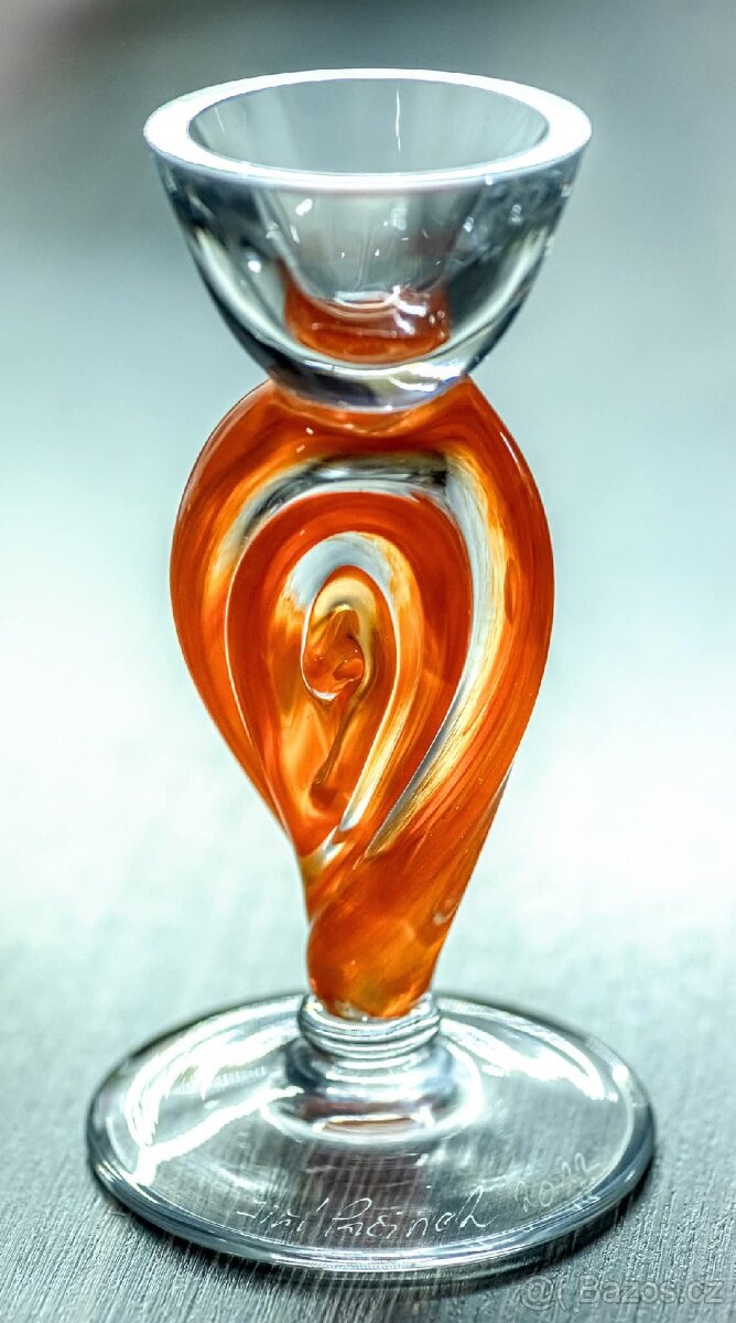 Skleněný svícen Jiří Pačinek