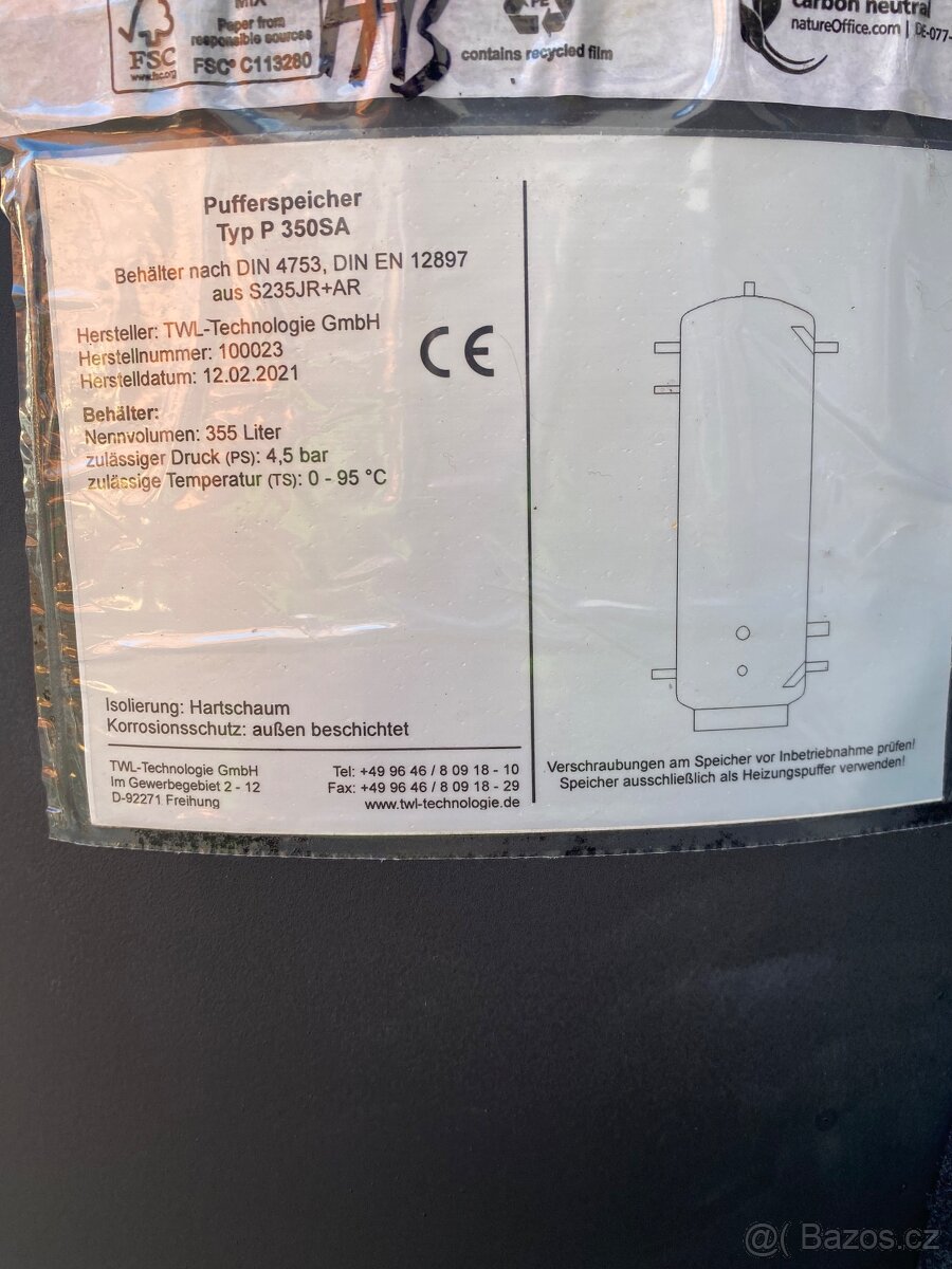 Akumulační nádrž 355l