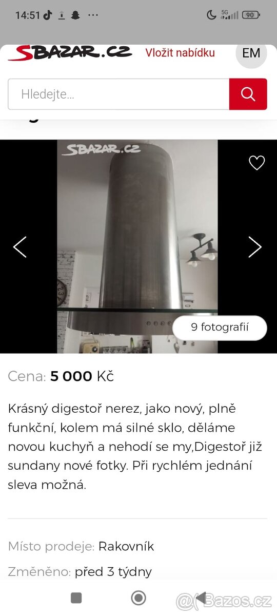 Digestoř nerez