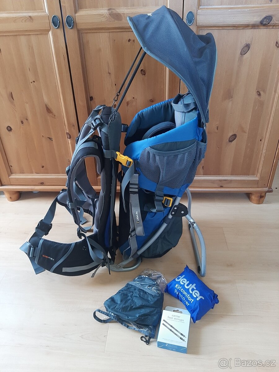 Krosna,nosítko Deuter Comfort II,stříška,pláštěnka,stupačky