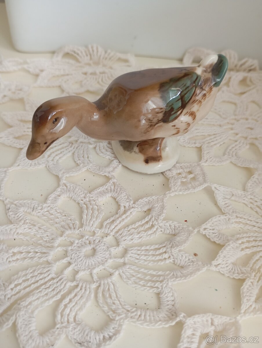 Retro porcelánová kachna značená