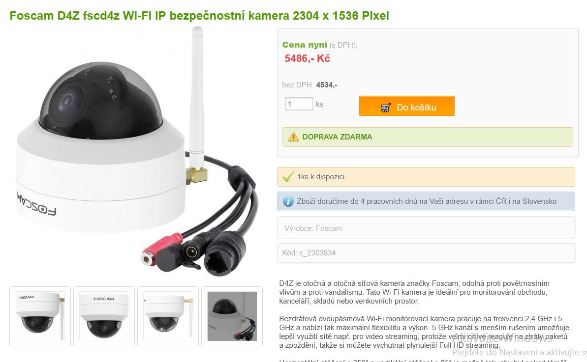 FOSCAM-ZNAČKOVÁ KOVOVÁ OTOČNÁ IP KAMERA-4x ZOOM,ZÁRUKA