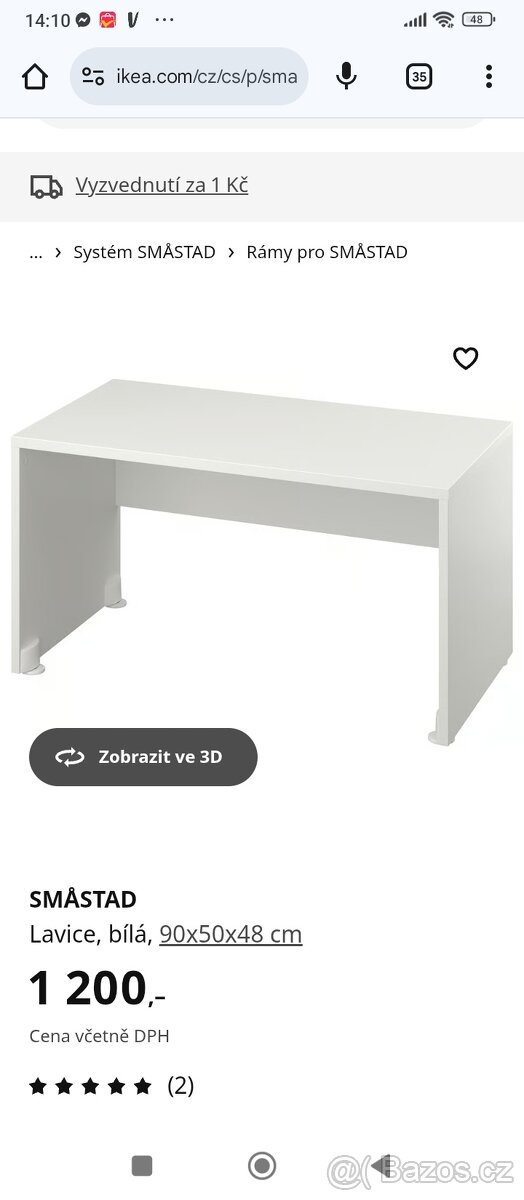 Ikea lavice sSmastad PC 1200kc