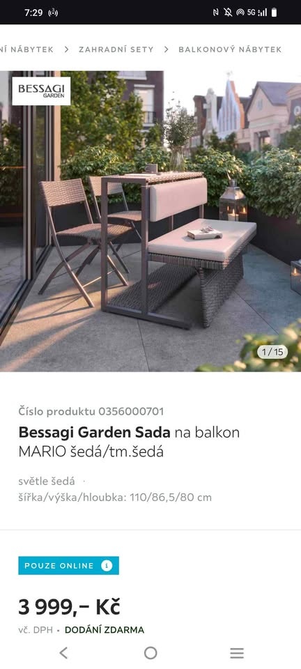 Zahradní / balkonový set
