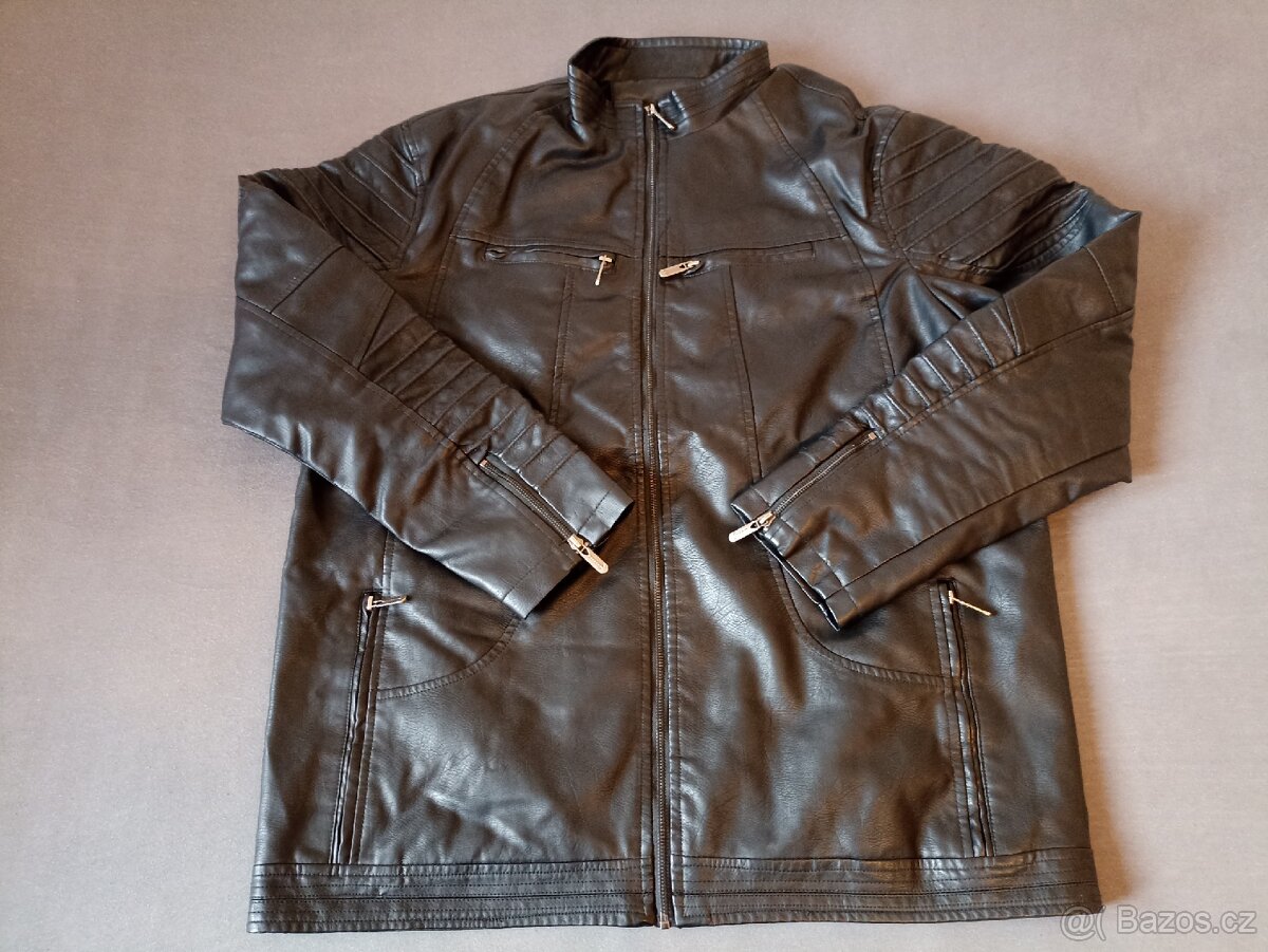 Bunda PU kůže jemná koženka
