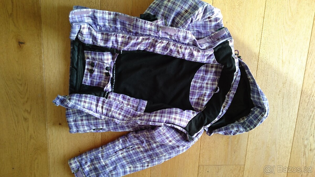 Dívčí fialová značková zimní bunda i na lyže, vel. 146