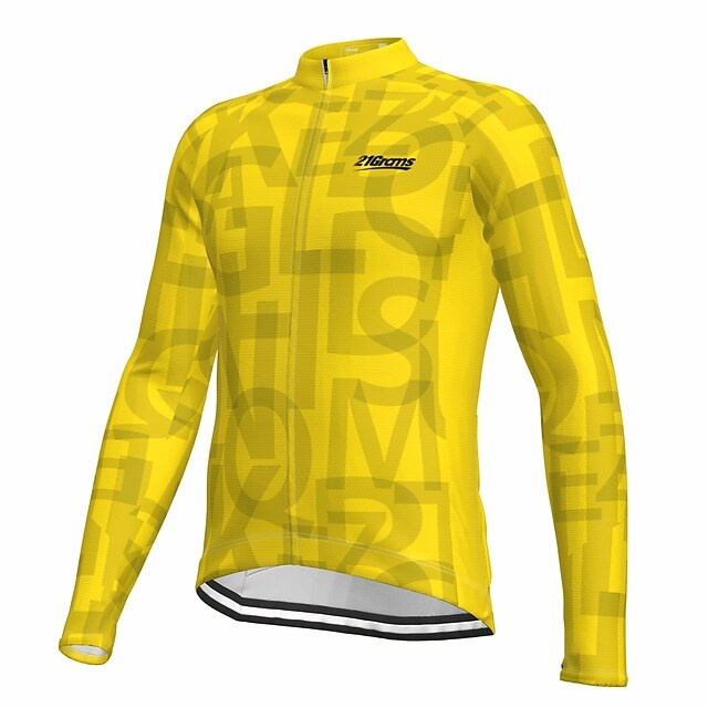 Pánský cyklistický dres žlutý s dlouhým rukávem
