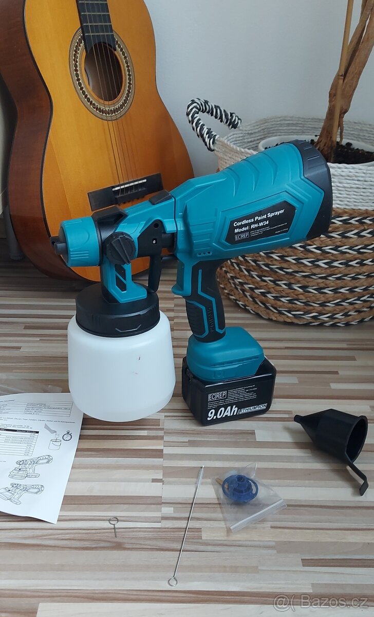 Aku stříkací pistole, pro baterie Makita 18V, nová.